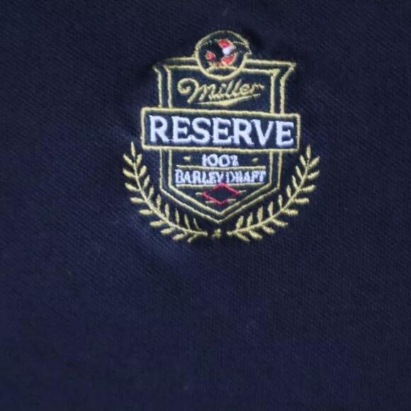 Miller Beer Golf Polo Shirt Men's XL Black Short Sleeve Logo Embroidered Cotton - Picture 2 of 7